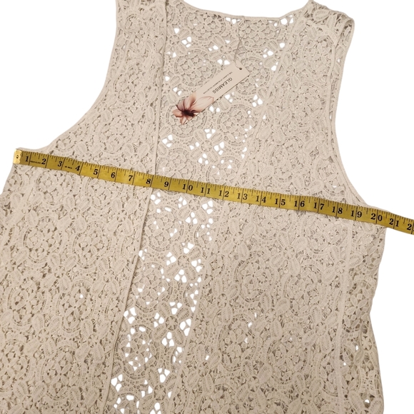 Gleamiss Crochet Lace Open Front Sleeveless Caedigan OS NWT - Picture 11 of 15